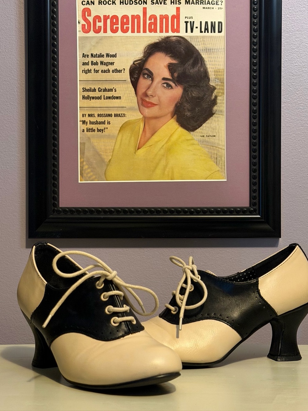 Ellie Shoes Peggy Saddle Shoes Black And Cream